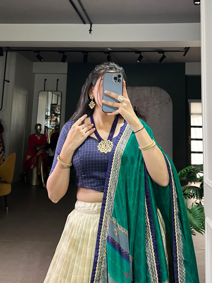 Printed Flared Lehenga Choli with Designer Dupatta.