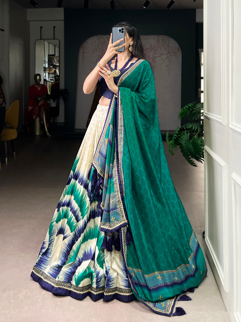 Printed Flared Lehenga Choli with Designer Dupatta.