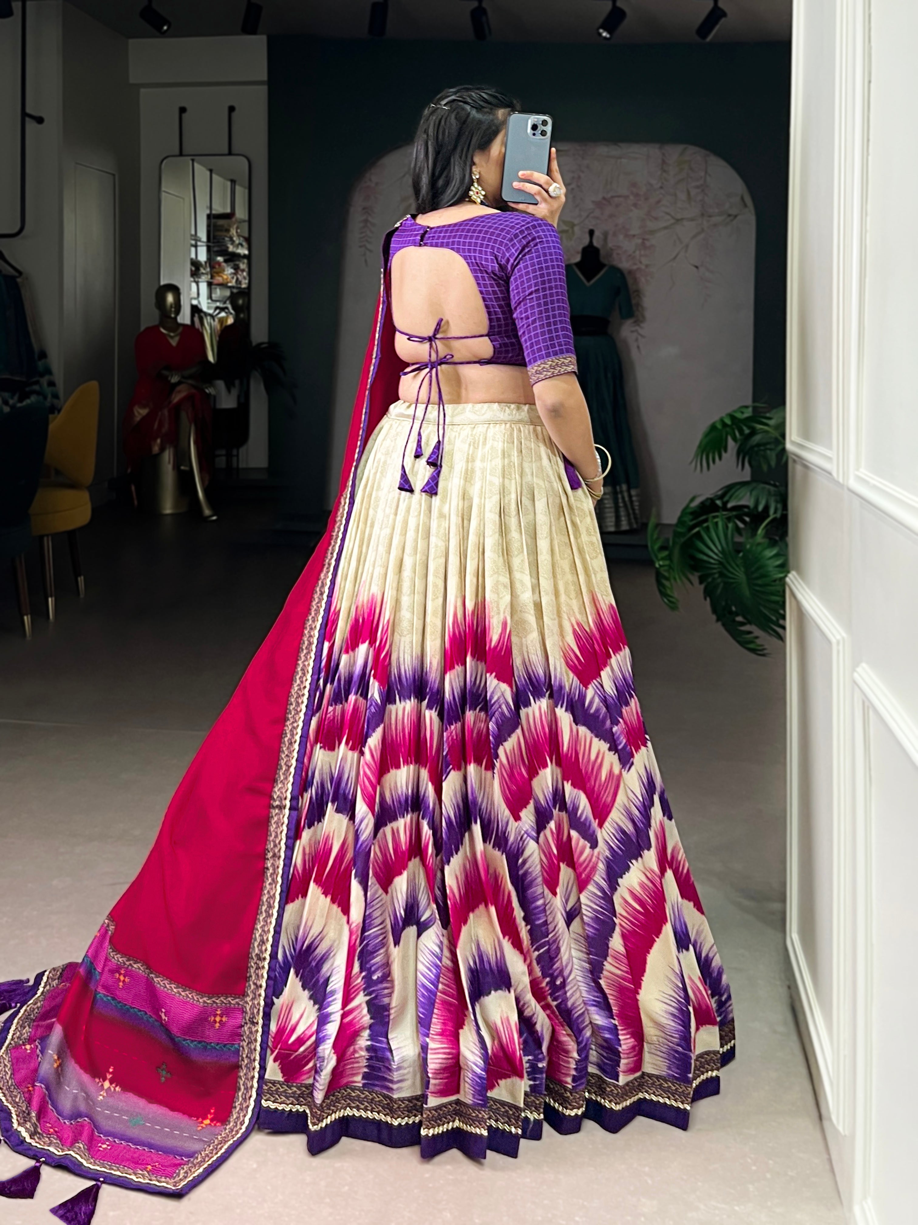 Printed Flared Lehenga Choli with Designer Dupatta.