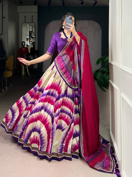 Printed Flared Lehenga Choli with Designer Dupatta.