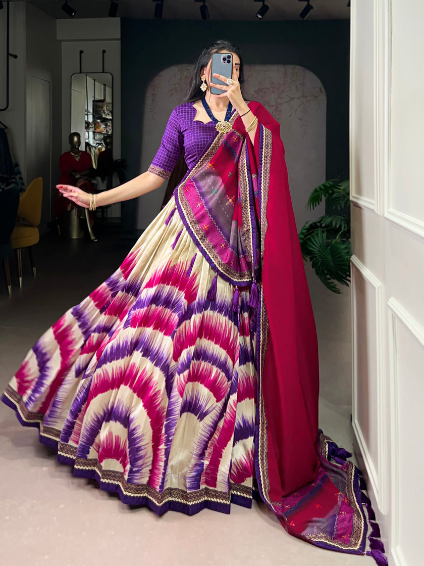 Printed Flared Lehenga Choli with Designer Dupatta.
