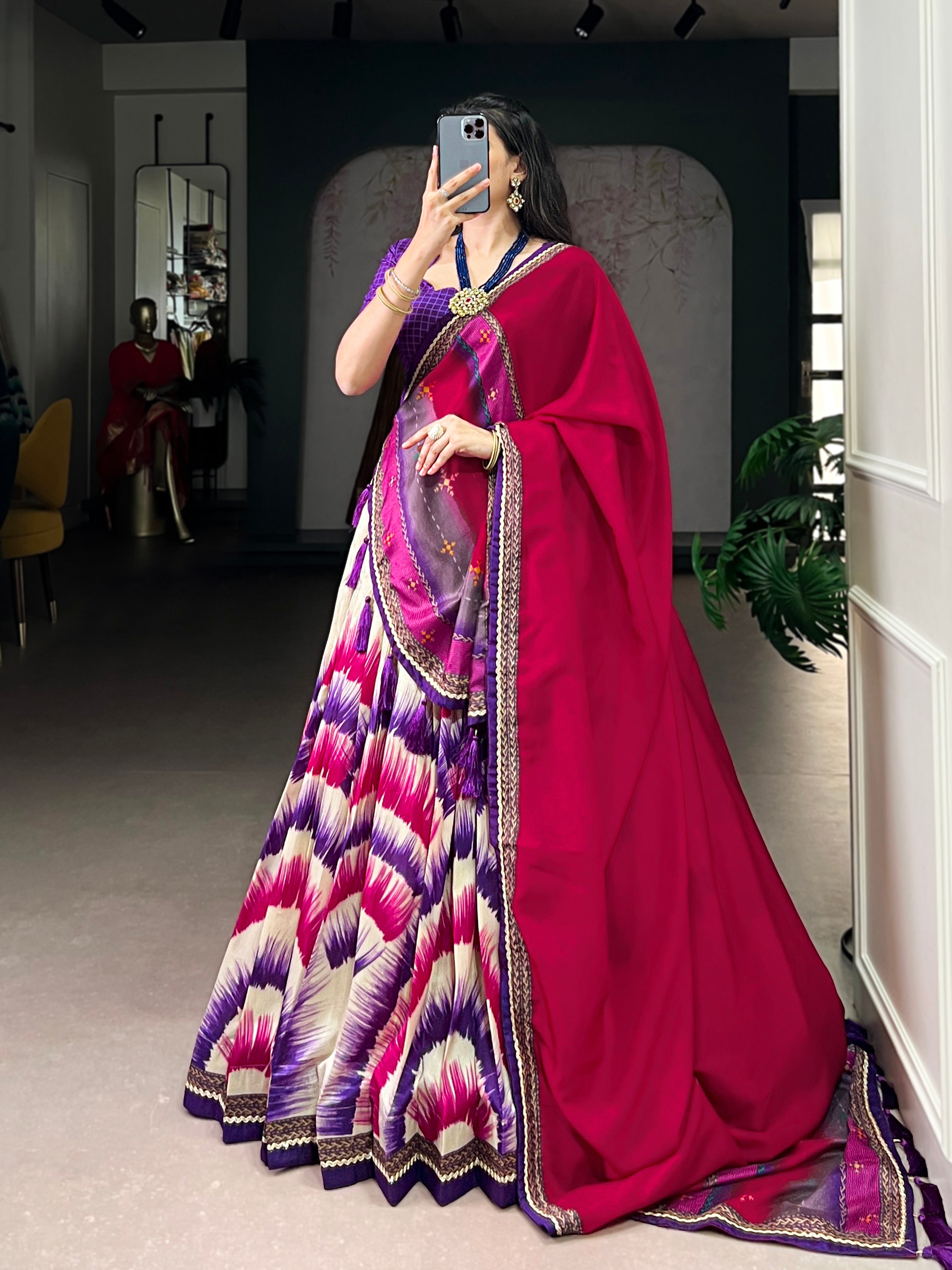 Printed Flared Lehenga Choli with Designer Dupatta.