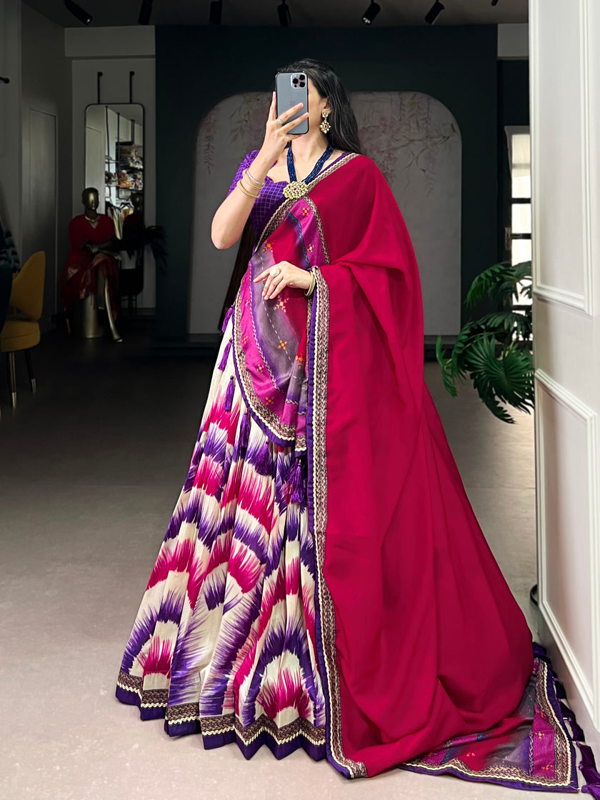 Printed Flared Lehenga Choli with Designer Dupatta.