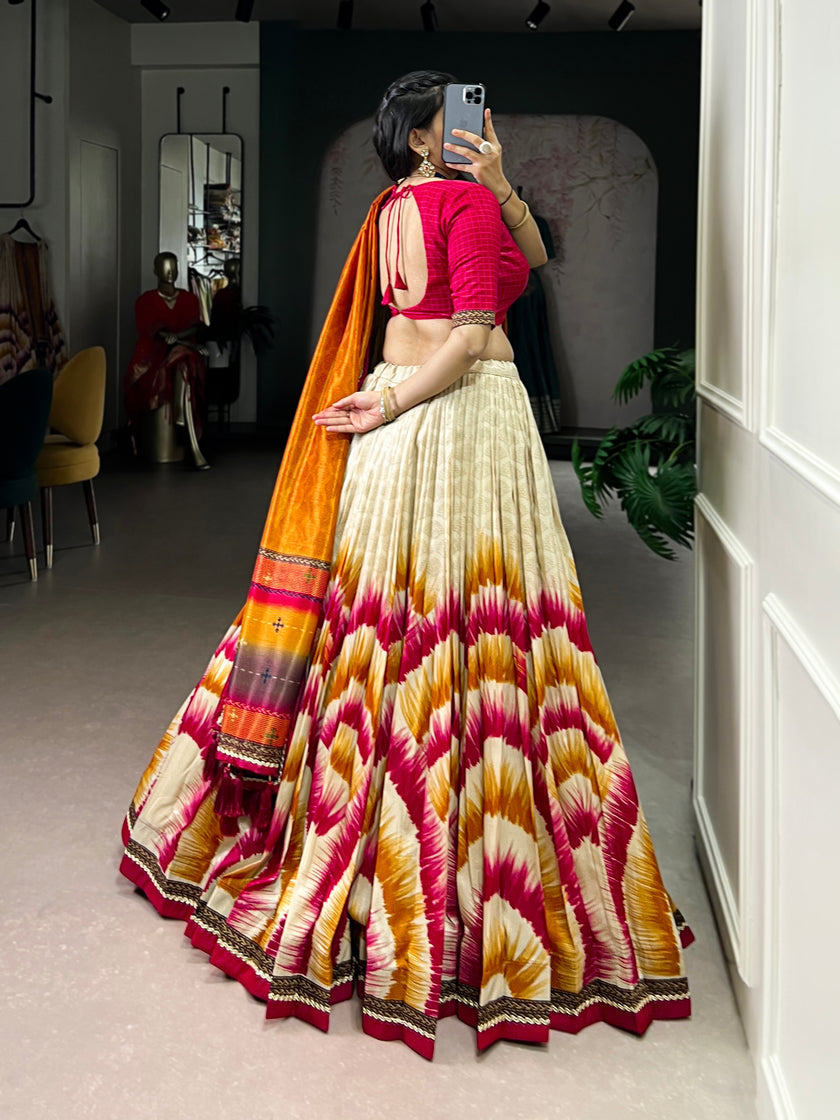 Printed Flared Lehenga Choli with Designer Dupatta.