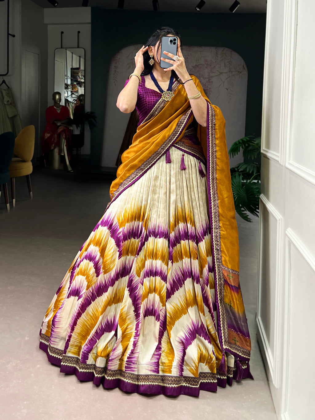 Printed Flared Lehenga Choli with Designer Dupatta.
