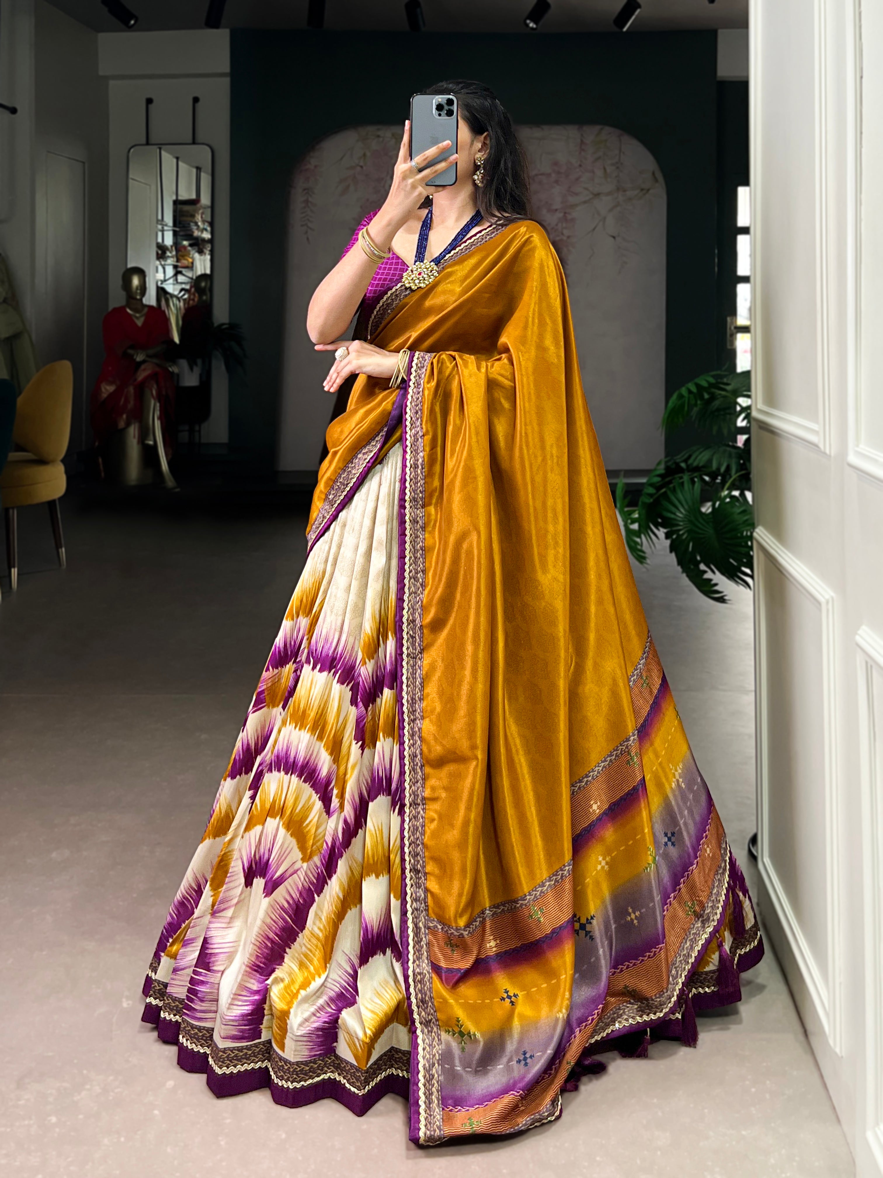 Printed Flared Lehenga Choli with Designer Dupatta.