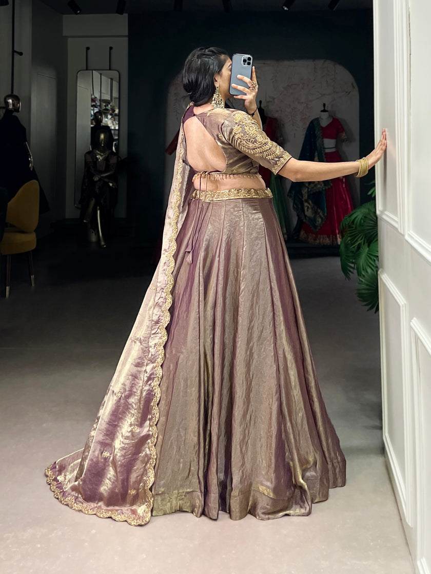 Embroidered Silk Blend Lehenga Choli with Dupatta.