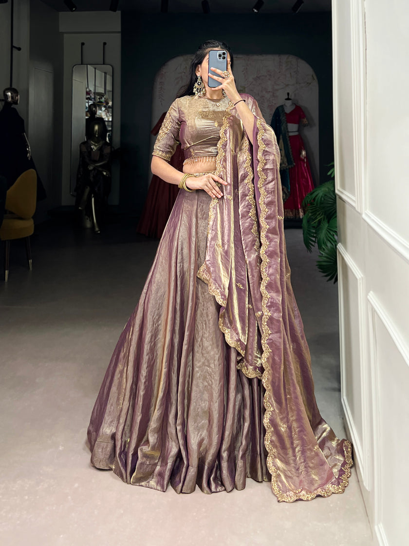 Embroidered Silk Blend Lehenga Choli with Dupatta.
