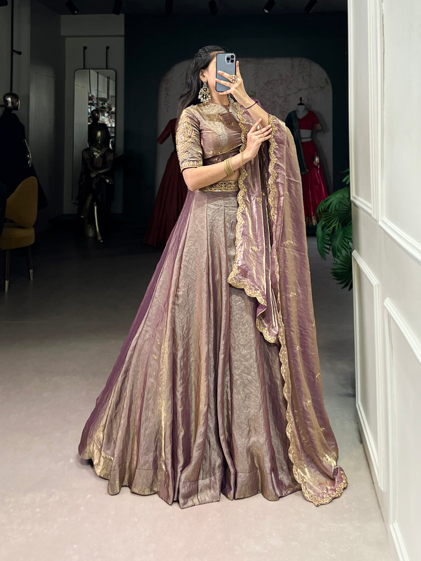 Embroidered Silk Blend Lehenga Choli with Dupatta.