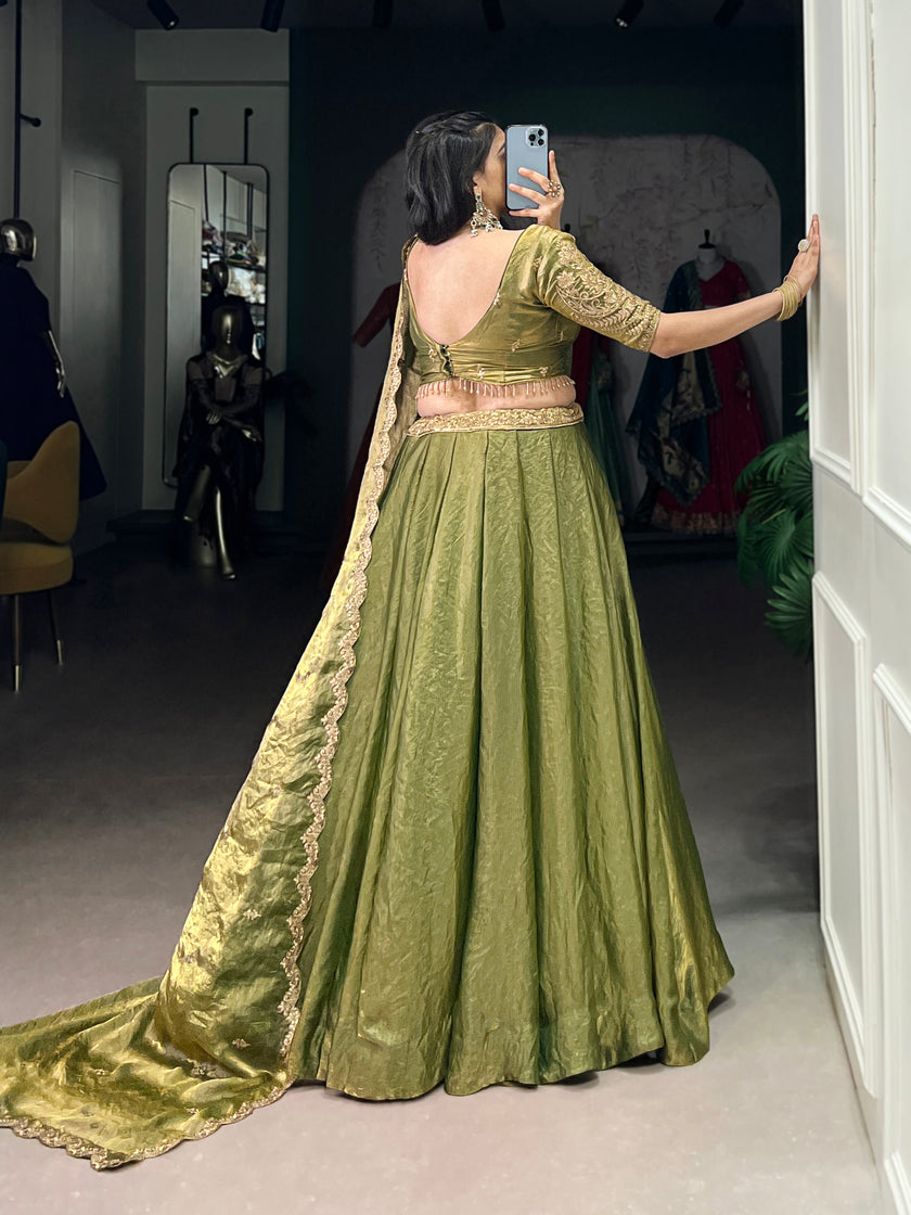 Embroidered Silk Blend Lehenga Choli with Dupatta.