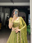 Embroidered Silk Blend Lehenga Choli with Dupatta.
