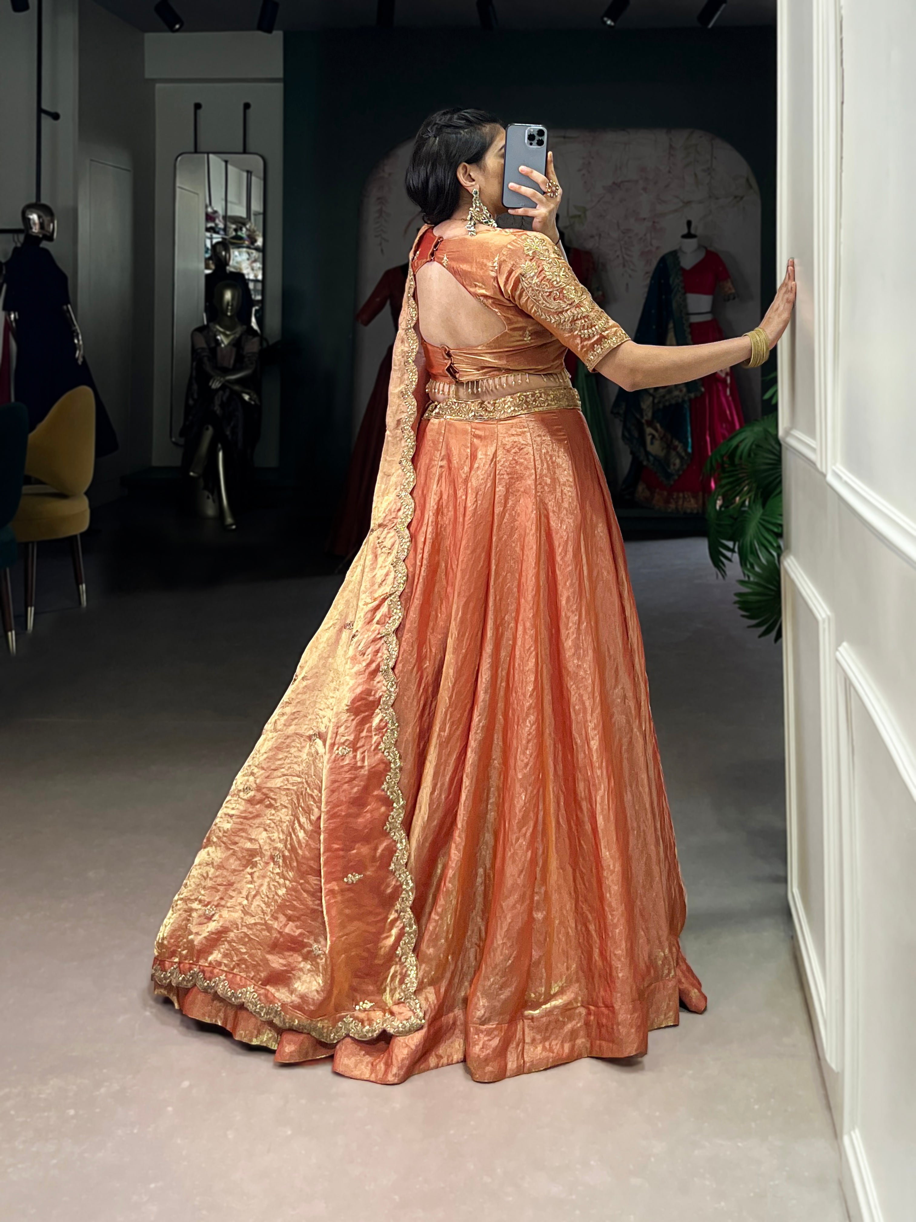 Embroidered Silk Blend Lehenga Choli with Dupatta.