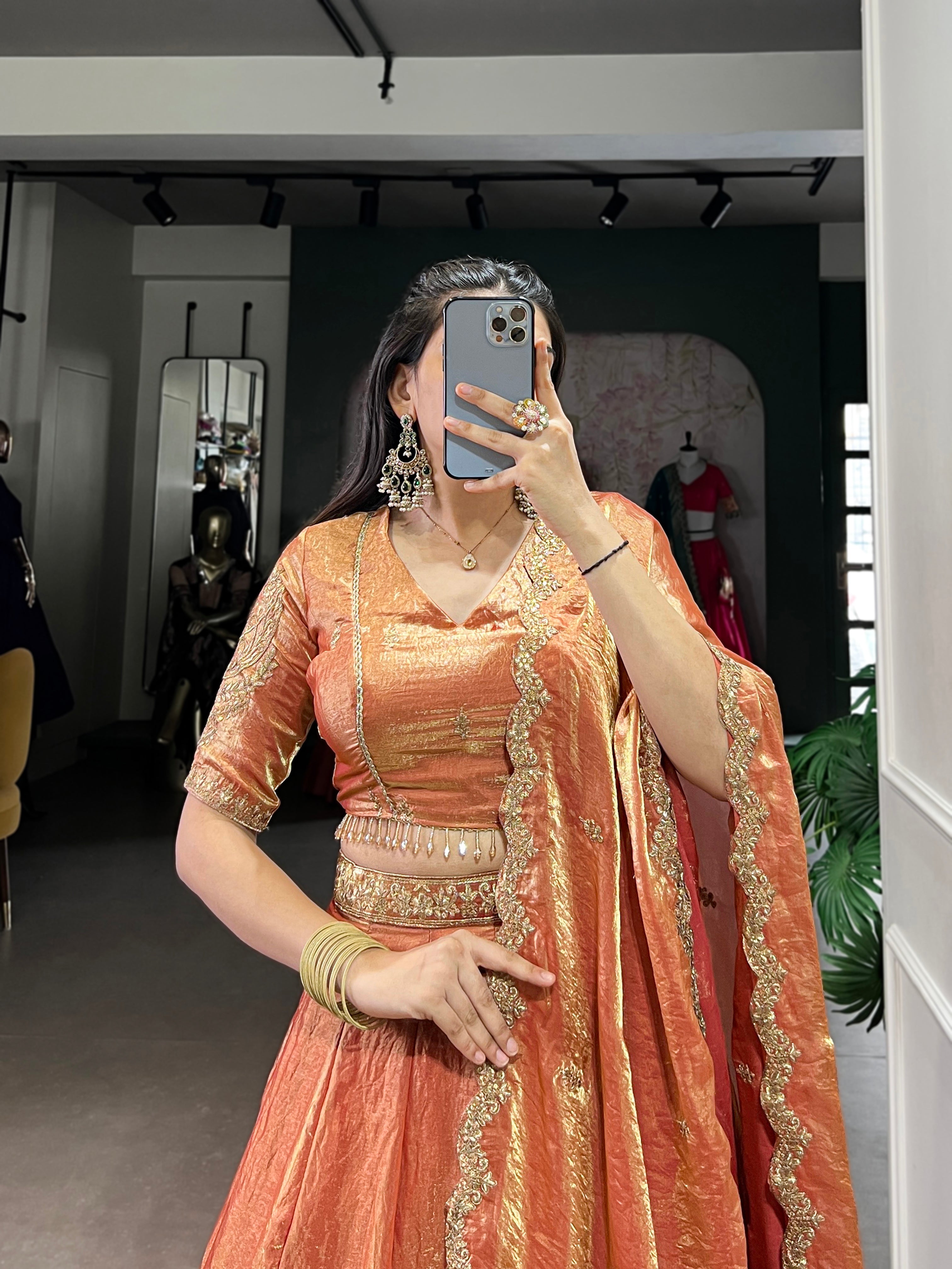 Embroidered Silk Blend Lehenga Choli with Dupatta.