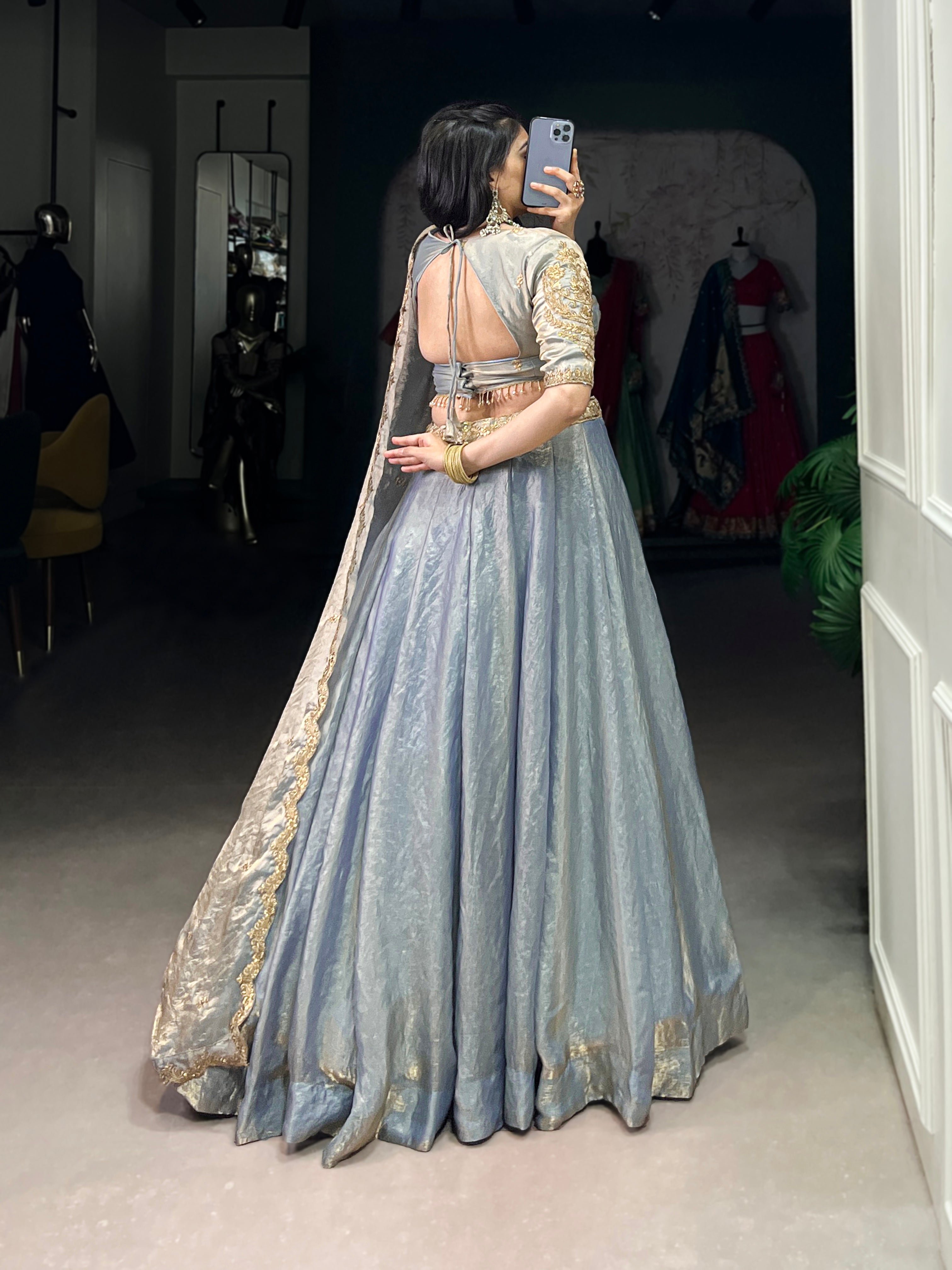 Embroidered Silk Blend Lehenga Choli with Dupatta.