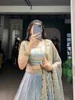 Embroidered Silk Blend Lehenga Choli with Dupatta.