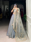 Embroidered Silk Blend Lehenga Choli with Dupatta.