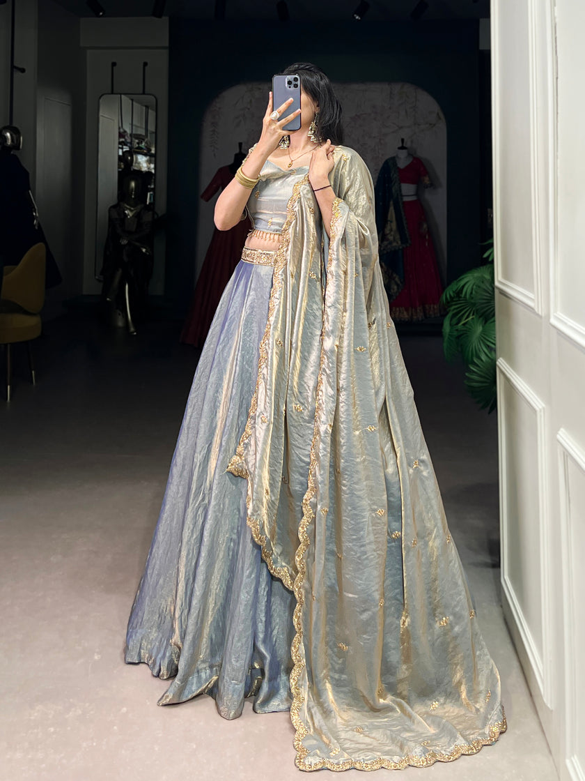 Embroidered Silk Blend Lehenga Choli with Dupatta.