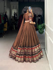 Traditional Lehenga Choli Set with Zari Weaving.