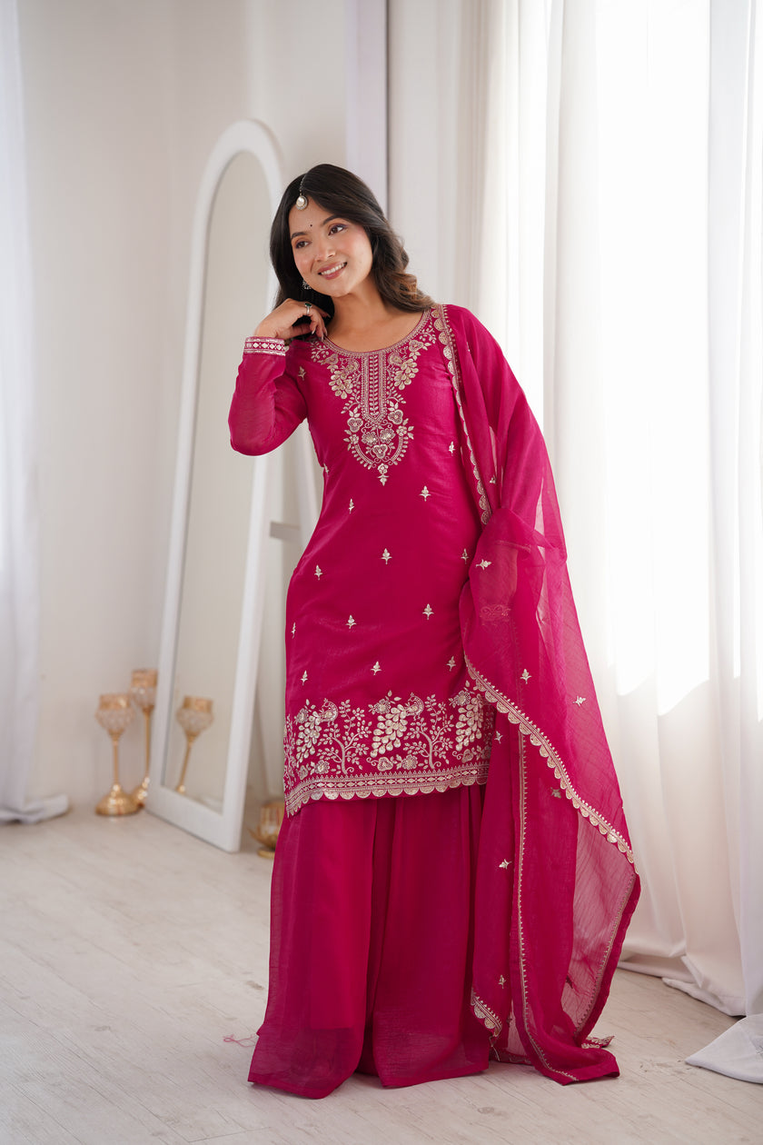 Women’s Festive Wear Embroidered Ethnic Suit Set for Wedding & Party.