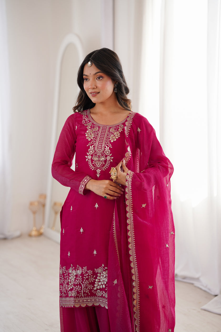 Women’s Festive Wear Embroidered Ethnic Suit Set for Wedding & Party.