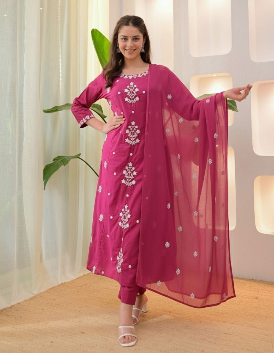 Traditional Embroidery Work Casual Ethnic Wear