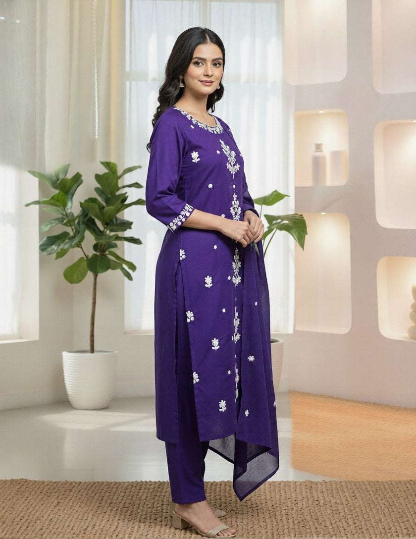 Traditional Embroidery Work Casual Ethnic Wear