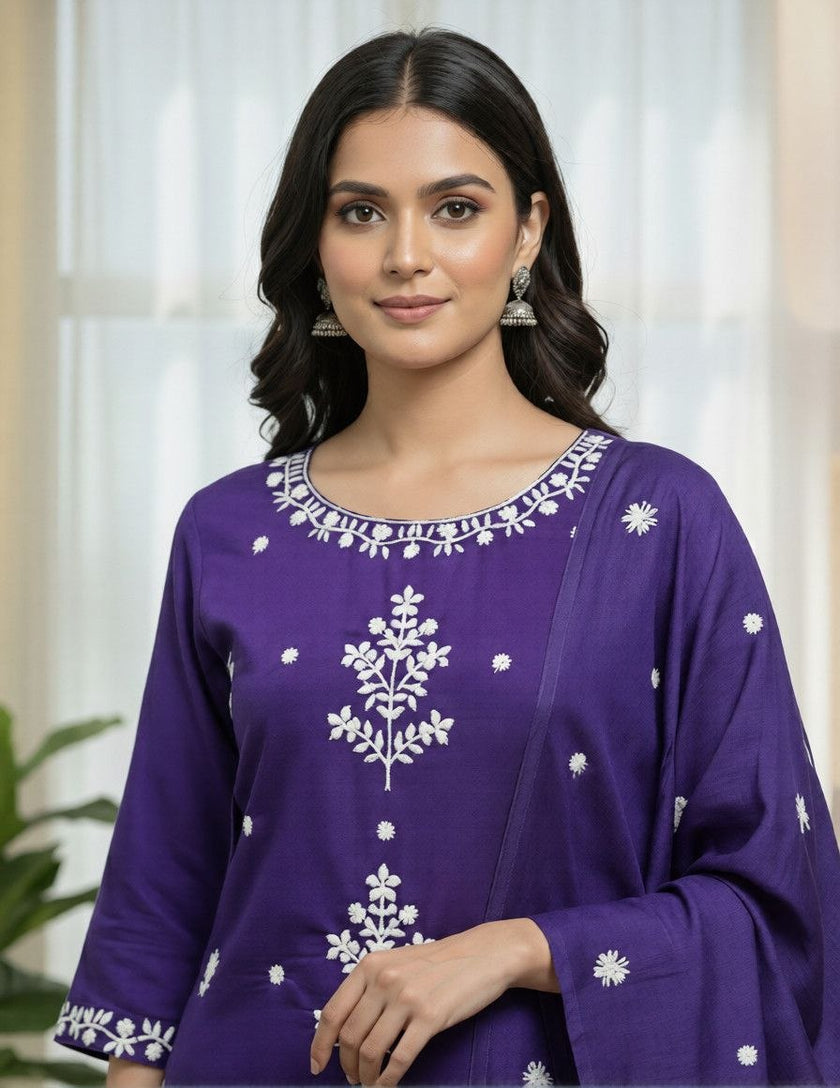 Traditional Embroidery Work Casual Ethnic Wear