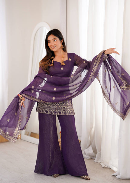 Premium Purple Ethnic Wear with Designer Dupatta Collection.