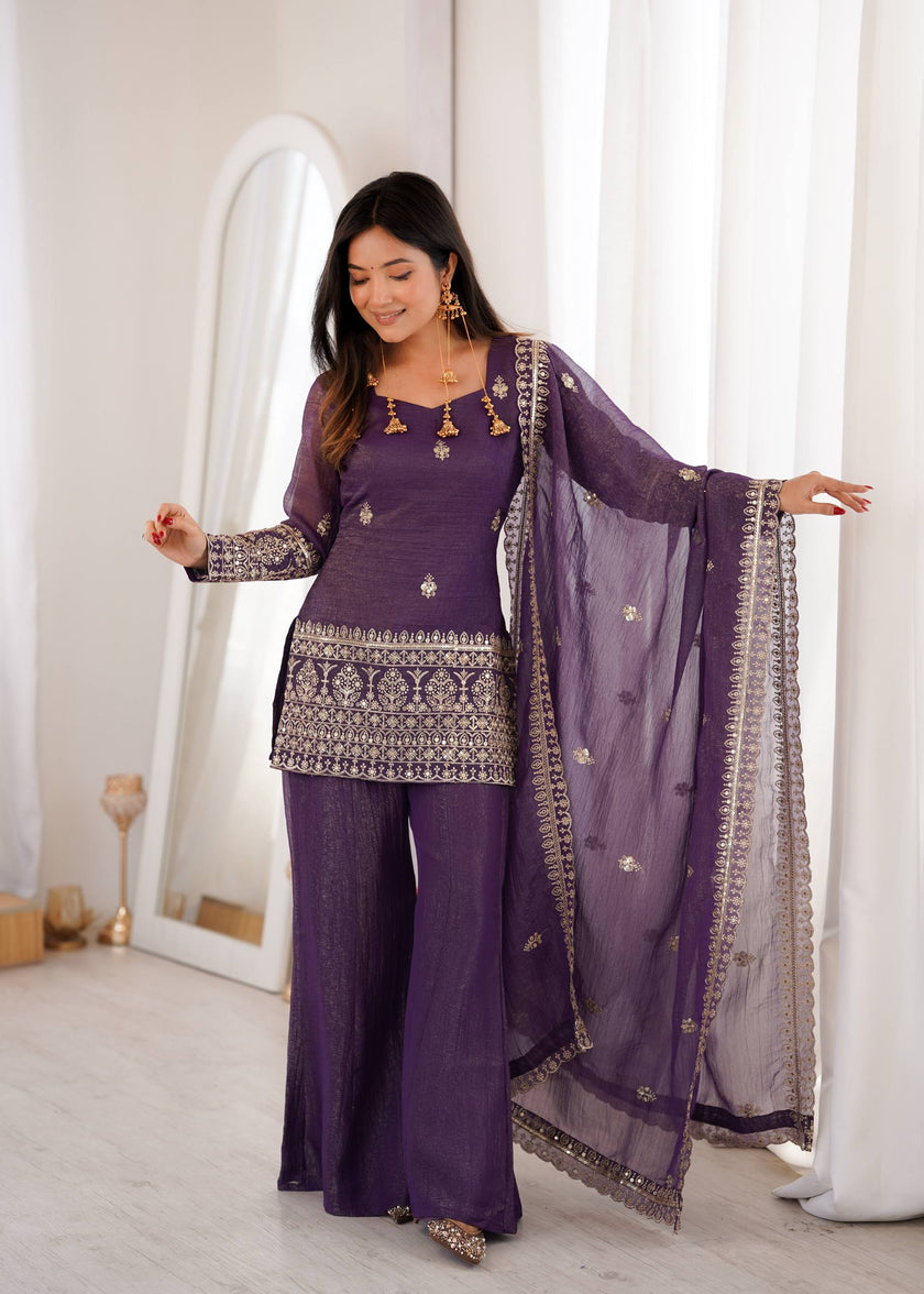 Premium Purple Ethnic Wear with Designer Dupatta Collection.