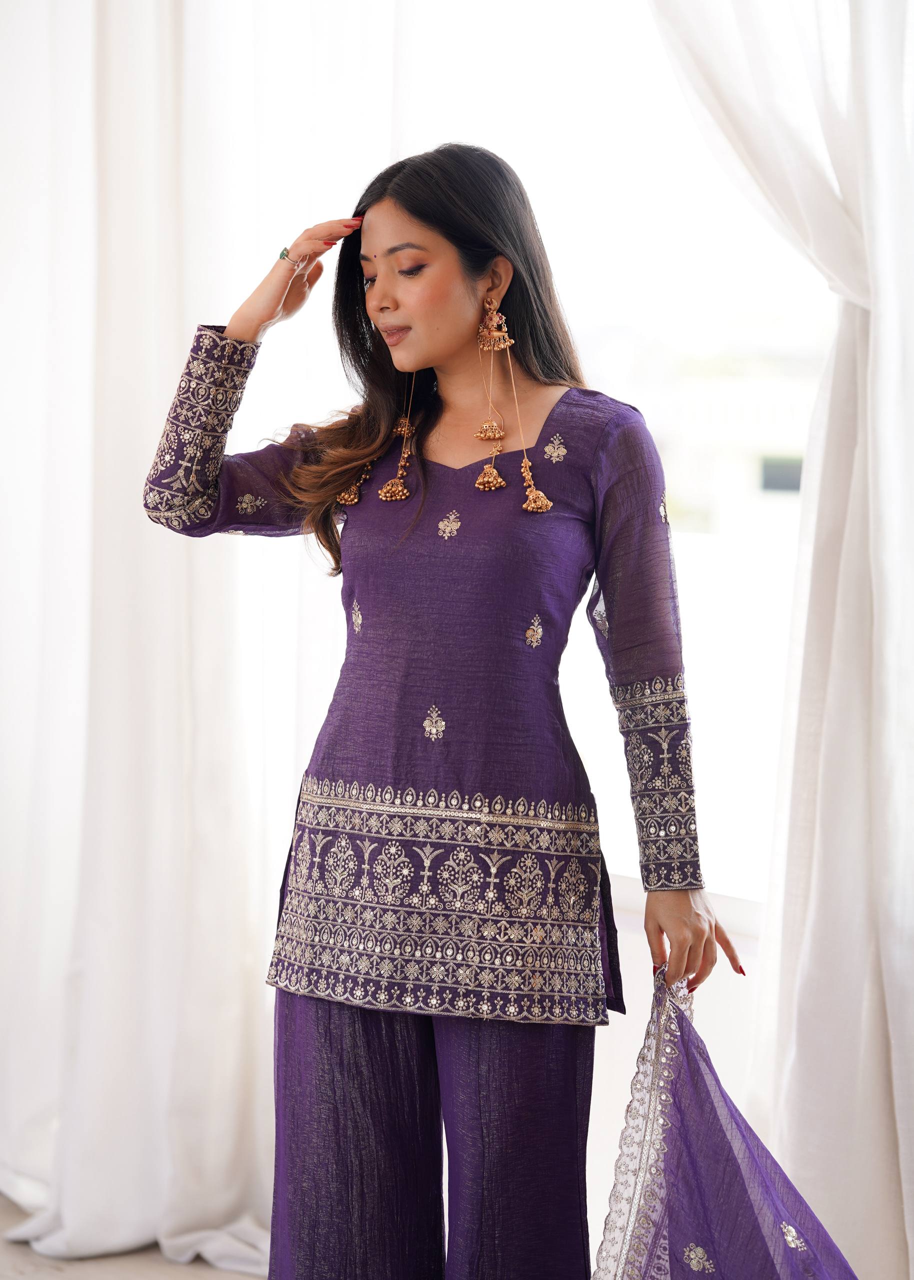 Premium Purple Ethnic Wear with Designer Dupatta Collection.