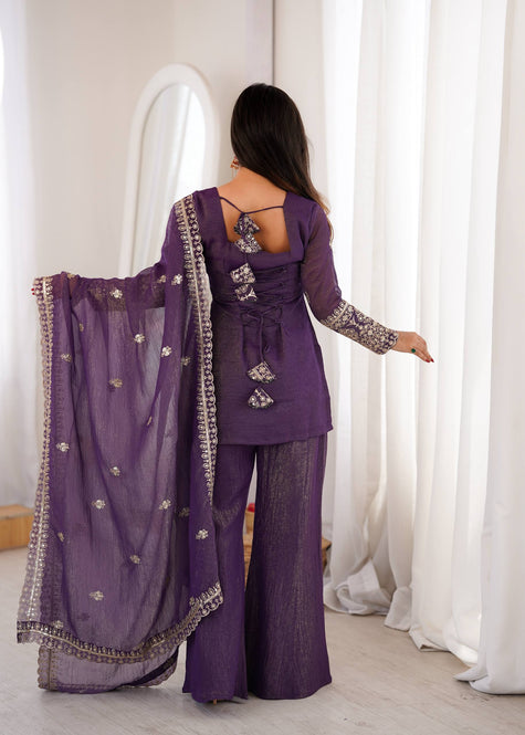 Premium Purple Ethnic Wear with Designer Dupatta Collection.