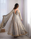 Designer Embroidered Anarkali Flared Gown With Elegant Dupatta.