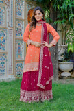 Premium Peach Ethnic Wear with Designer Dupatta Collection.