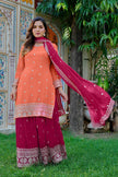 Premium Peach Ethnic Wear with Designer Dupatta Collection.