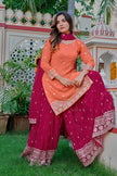 Premium Peach Ethnic Wear with Designer Dupatta Collection.