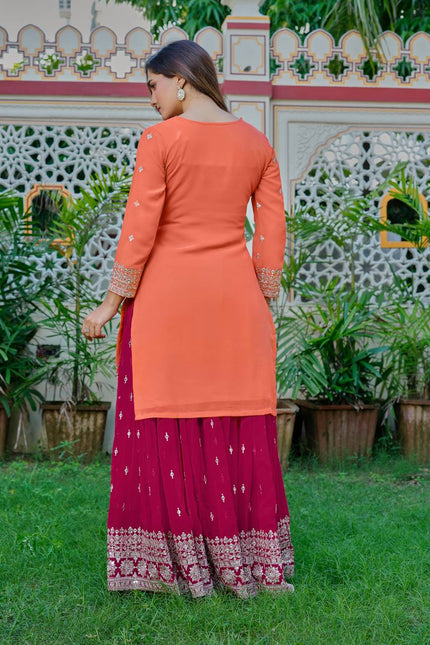 Premium Peach Ethnic Wear with Designer Dupatta Collection.