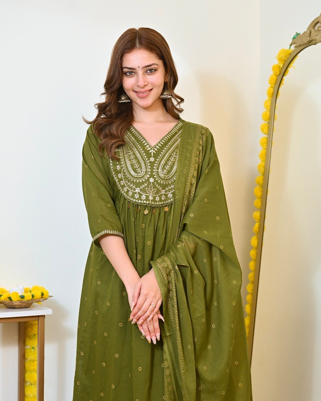 Premium Embroidered Ethnic Suit Set with Matching Dupatta.