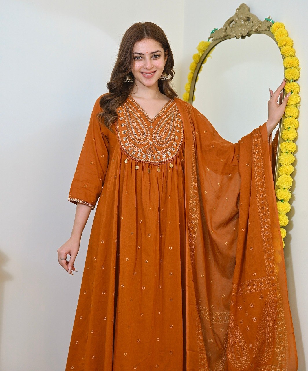 Premium Embroidered Ethnic Suit Set with Matching Dupatta.