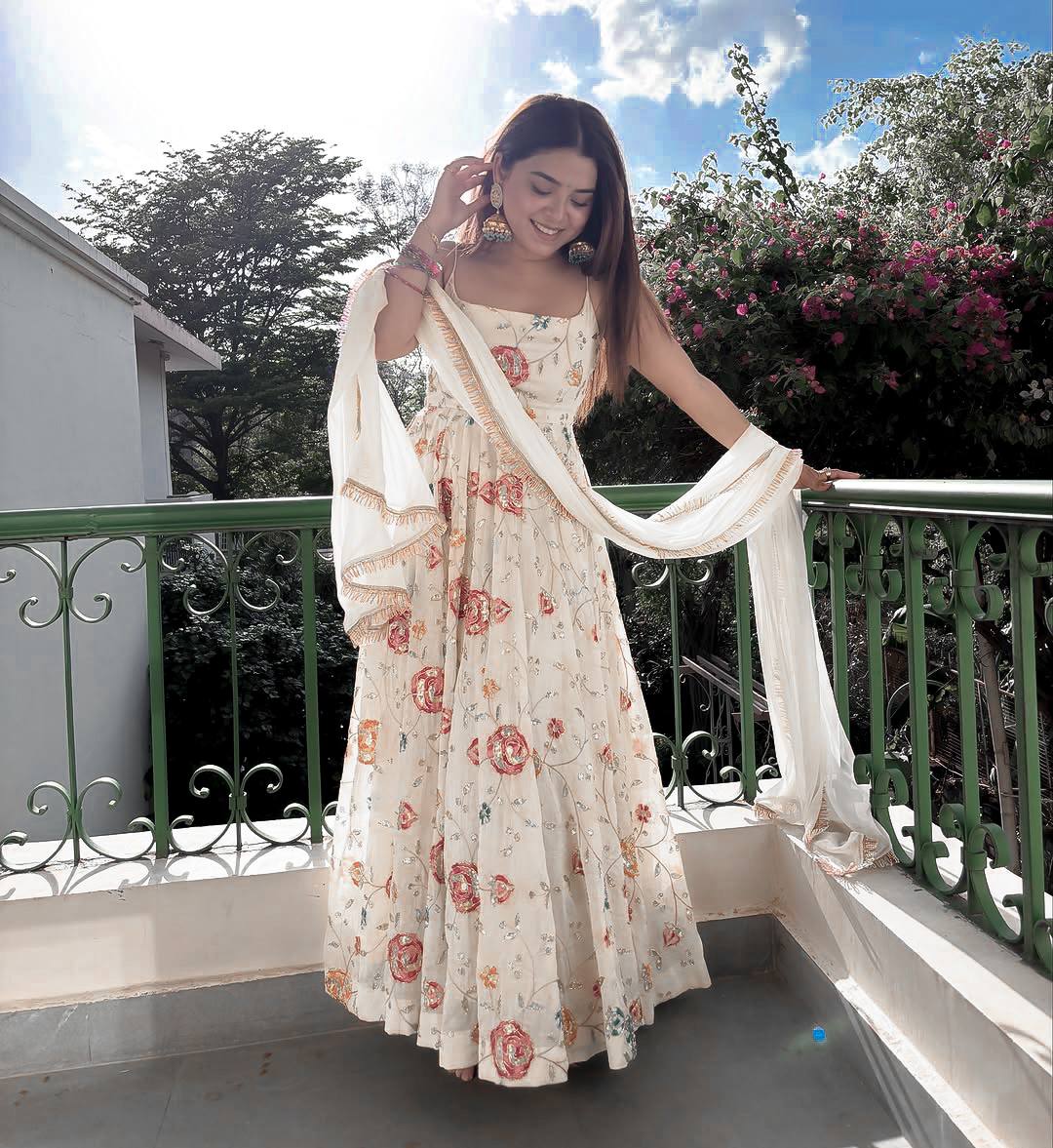 Premium Embroidery Work Anarkali Suit.