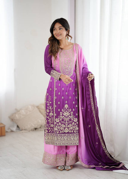 Premium Purple Ethnic Wear with Designer Dupatta Collection.