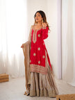 Elegant Designer Sharara Set with Embroidered Dupatta.