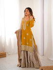 Elegant Designer Sharara Set with Embroidered Dupatta.