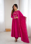 Stylish Embroidered Anarkali Dress with Matching Dupatta.