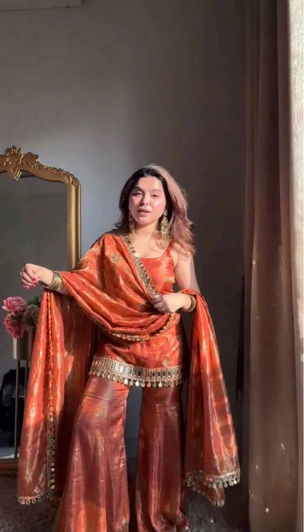 Modern Traditional Sharara Outfit for Festive Fashion.