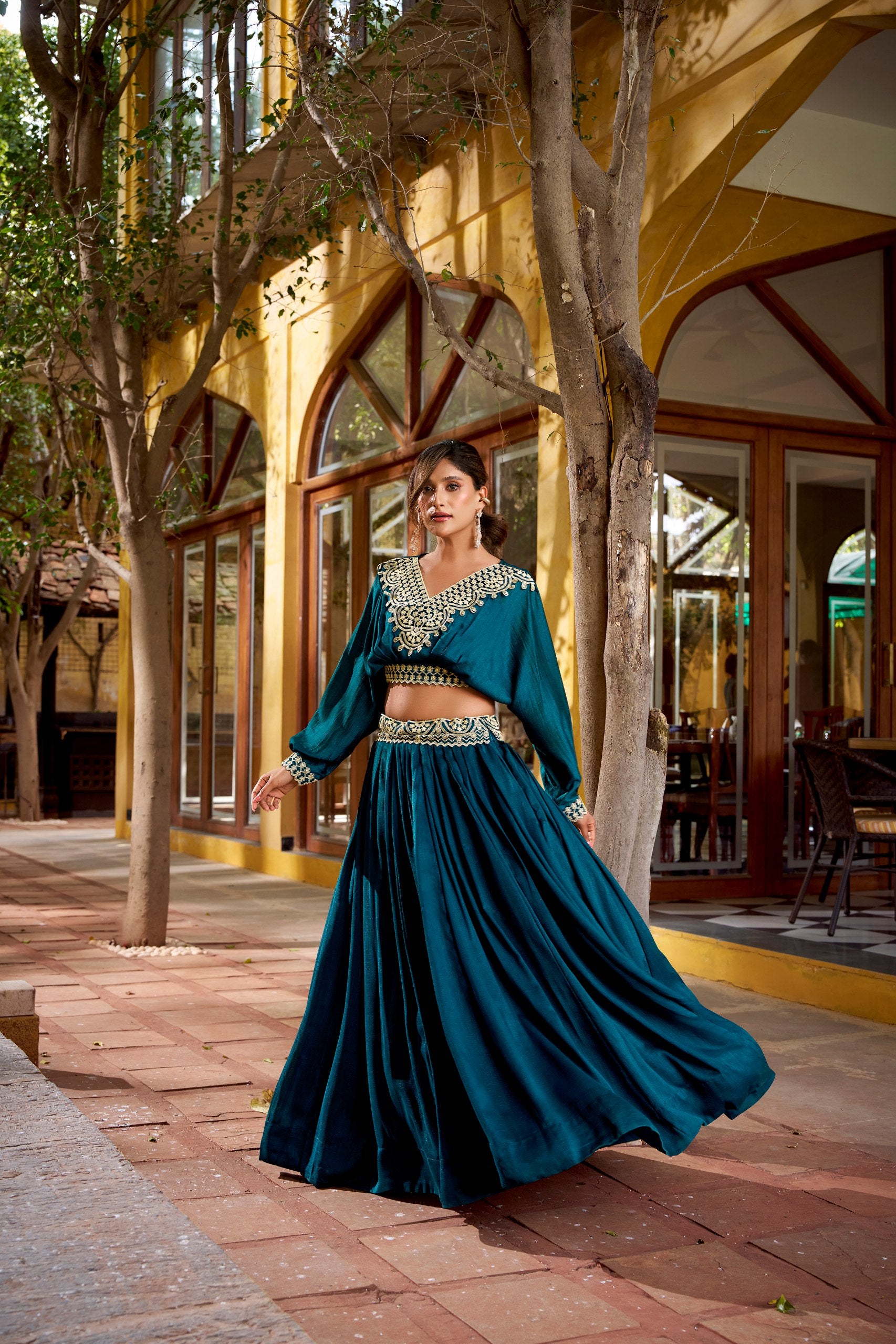 Stylish Crop Top Lehenga Set for Festive Look.