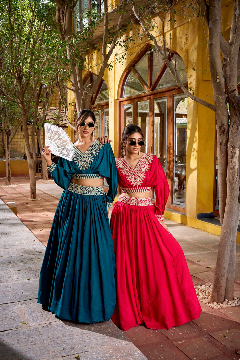 Stylish Crop Top Lehenga Set for Festive Look.