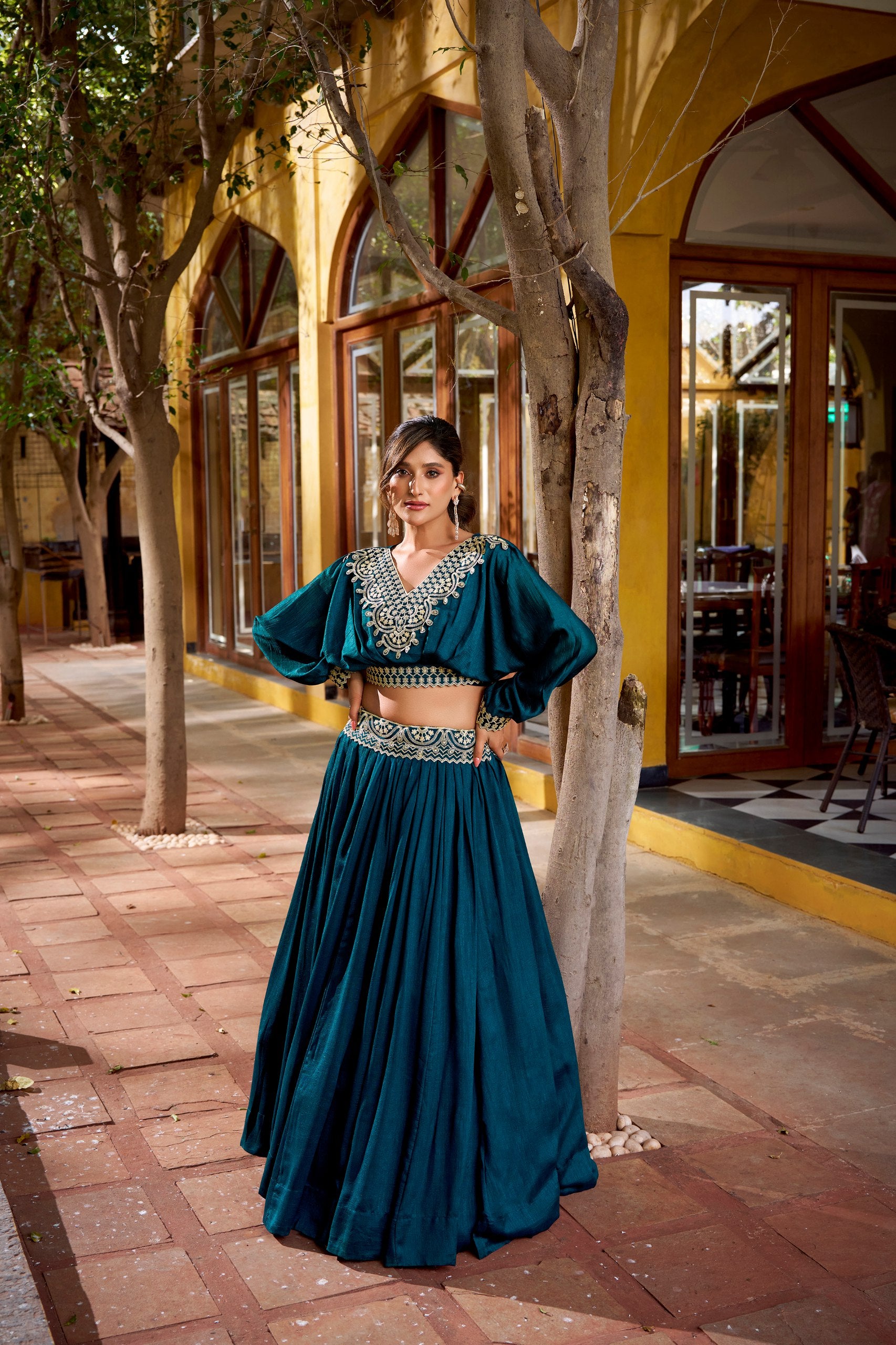 Stylish Crop Top Lehenga Set for Festive Look.