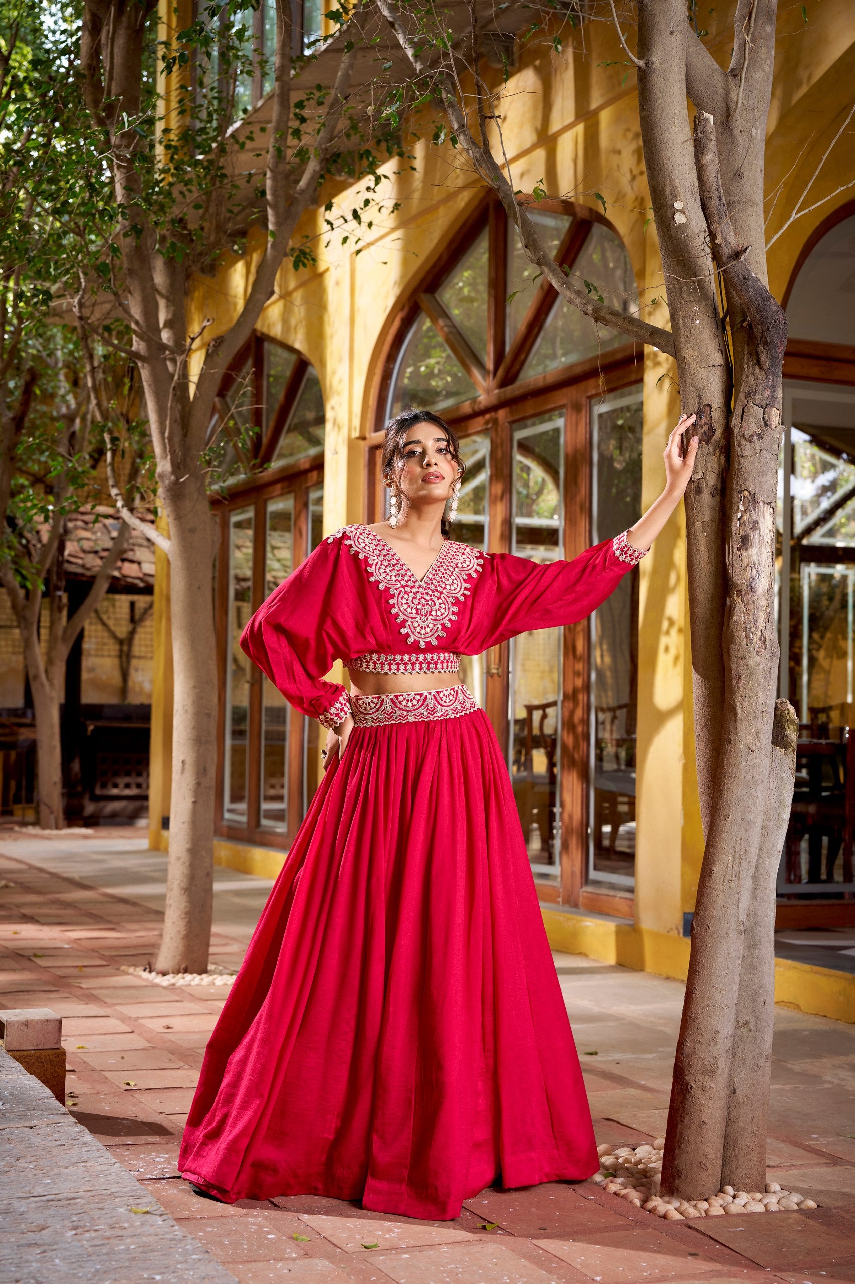 Stylish Crop Top Lehenga Set for Festive Look.