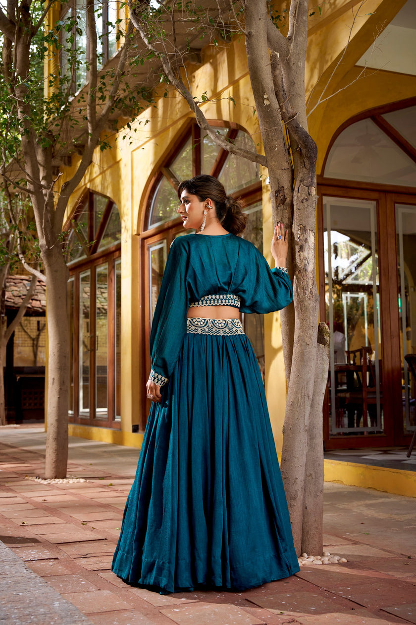 Stylish Crop Top Lehenga Set for Festive Look.