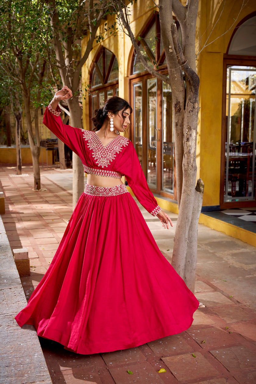 Stylish Crop Top Lehenga Set for Festive Look.